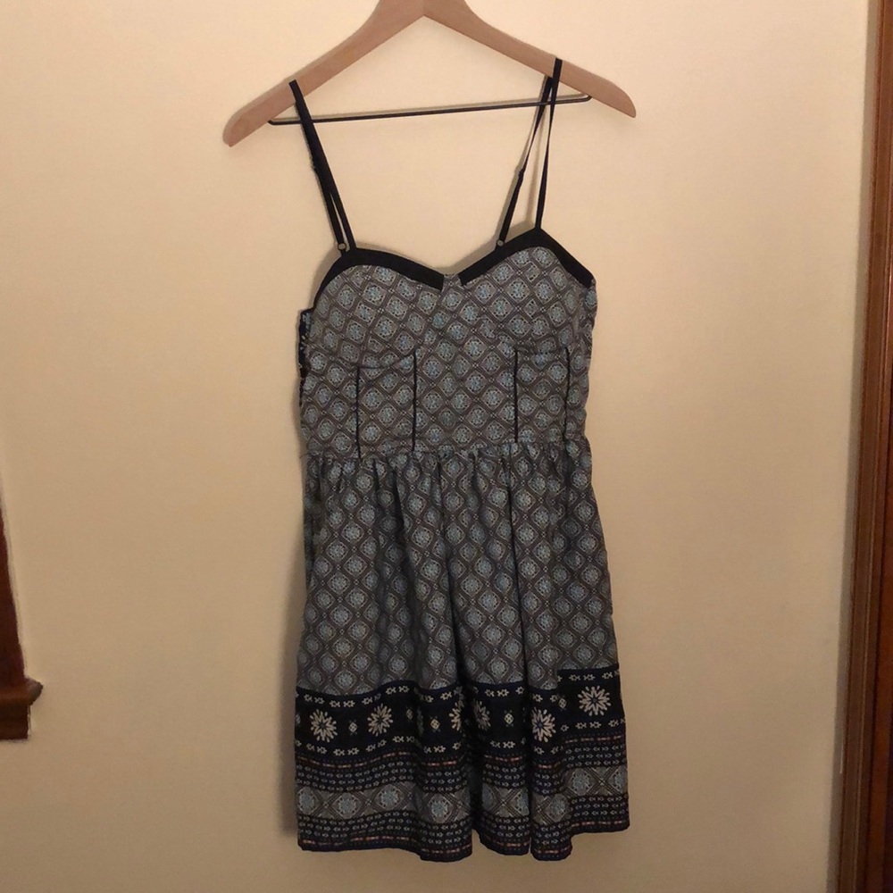 Band of Gypsies Boho Fit and Flair Spaghetti Strap Dress Large